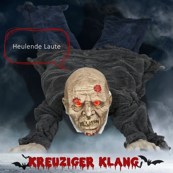 HOMCOM Halloween-Dekoration, 45L x 20B x 159Hcm, Polyester, PE, Stahl, Mehrfarbig