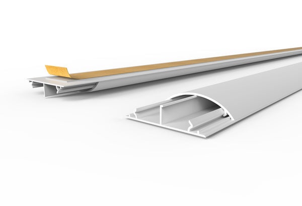CILSON WDK5012SW Art.-Nr. 6700340 Kabelkanal 50 x 12 mm x 2.000 mm - Trittfest, selbstklebend mit Bodenbelochung, Weiß RAL 9010