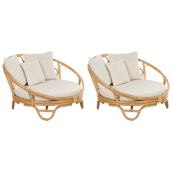 Rattan Sofa mit Kissen