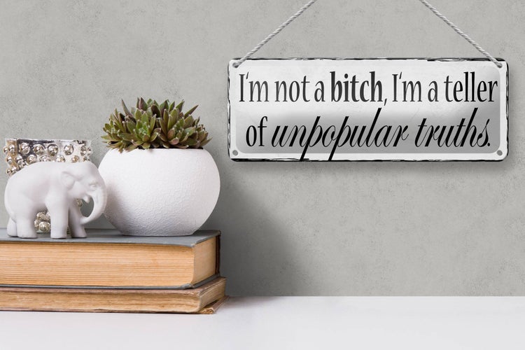Blechschild Spruch 27x10cm i`m not a bitch i`m a teller of Dekoration