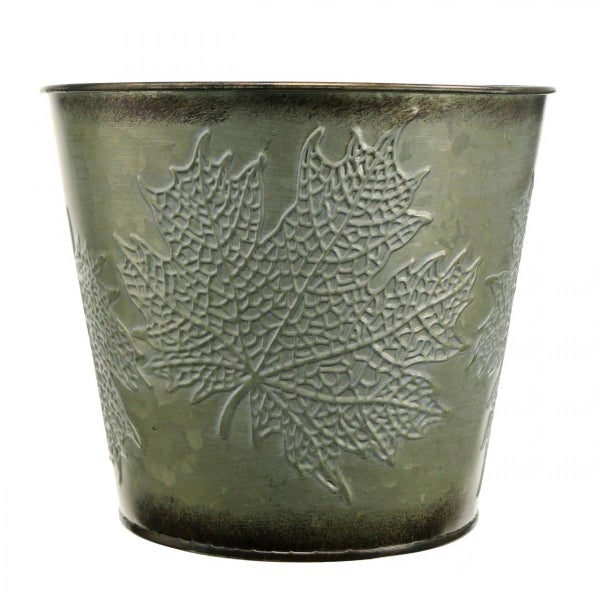 Blumentopf mit Ahornblatt-Motiv