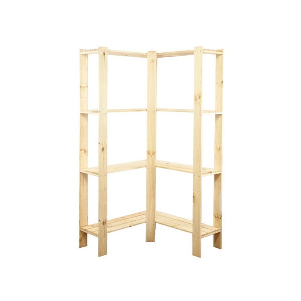 PROREGAL Eckregal Woodland HxBxT 166,4 x 85 x 30 cm Fachlast 120 kg 4 Fachboden Kiefernholz Natur