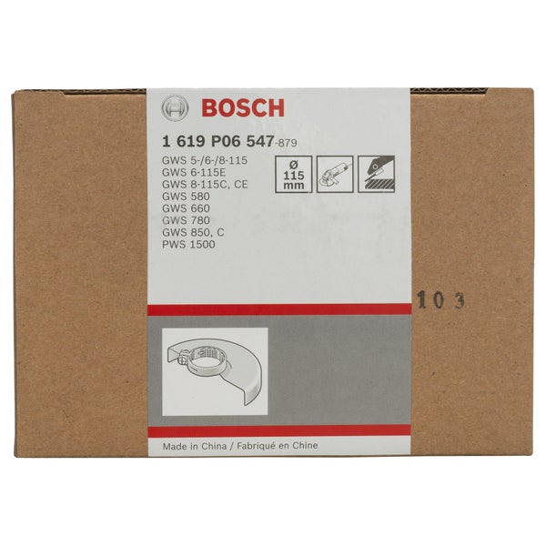 Bosch Logo. Verpackung für Winkelschleifer Zubehör mit 115 mm Durchmesser.
