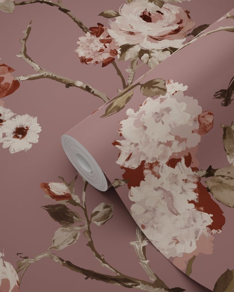 Tapetenrolle mit Blumenmuster