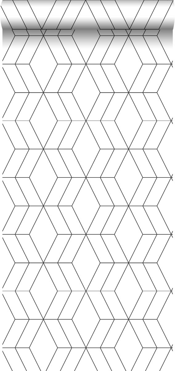 Walls4You Tapete grafische Linien Schwarz-Weiß - 0,53 x 10,05 m - 935327
