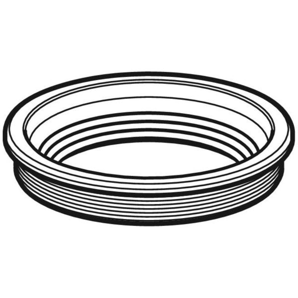 Illustration eines runden Dichtungsrings mit Rillen für Sanitärinstallationen.