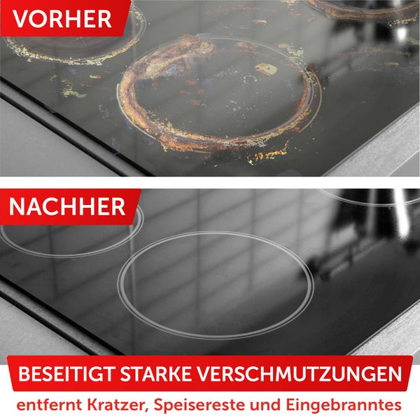 Nordicare Ceranfeldreiniger [250ml] für Cerankochfeld oder Induktionsfeld I Ceranfeld Reiniger für Eingebranntes I Glaskeramik Kochfeldreiniger