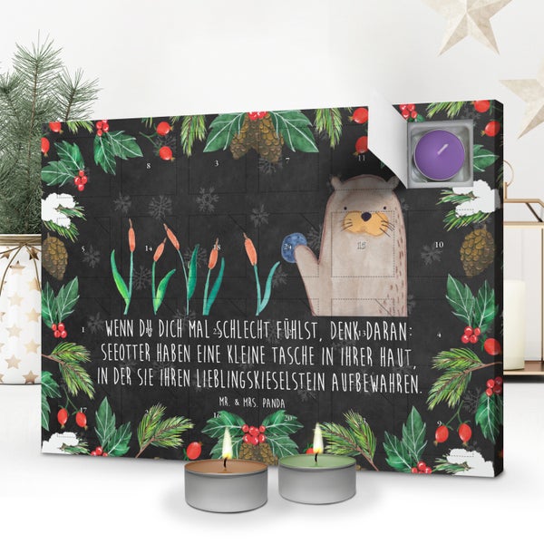 Mr. & Mrs. Panda Duftkerzen Adventskalender Otter Stein - Schwarz