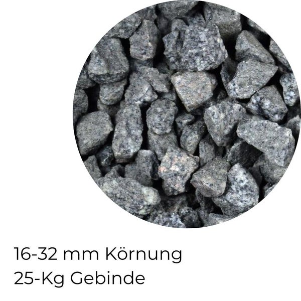 Kieselsteine Garten Zierkies Granit 16-32 mm 25 kg Grau Aquarium Kies Granitkies Weg Steinteppich Zierstein Splitt