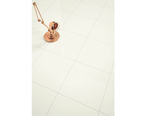 Wand- und Bodenfliese Plain White poliert 60 x 60 cm 8 mm