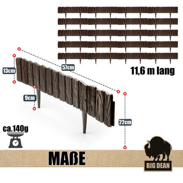 Gartenbeet-Einfassung, 11,6 Meter lang
