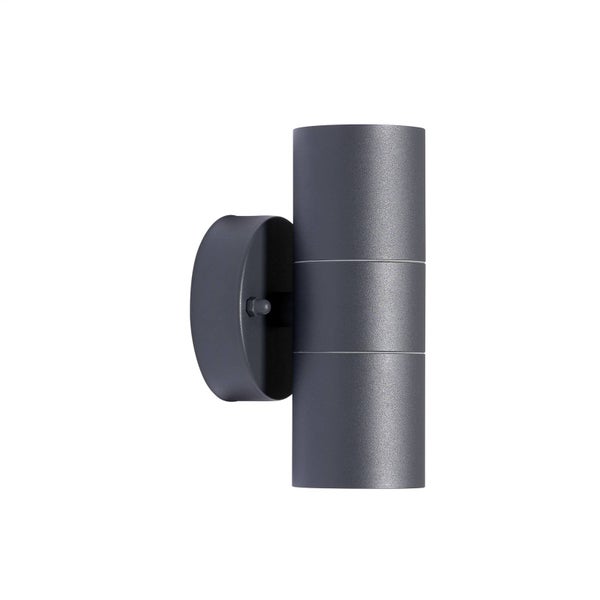 PRIOS Wandleuchte außen Tulimar (spritzwassergeschützt (Modern) in Schwarz aus Aluminium (2 flammig, GU10) - Außenwandleuchten Wandlampe Led Außenlampe Outdoor für Außenwand/Hauswand