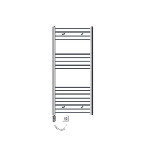 ECD Germany Badheizkörper Elektrisch 600 x 1200 mm mit Heizstab 1200 W Große Leistung - Chrom - gebogen mit Seitenanschluss - Heizkörper Handtuchwärmer Handtuchtrockner Handtuchheizkörper Heizung