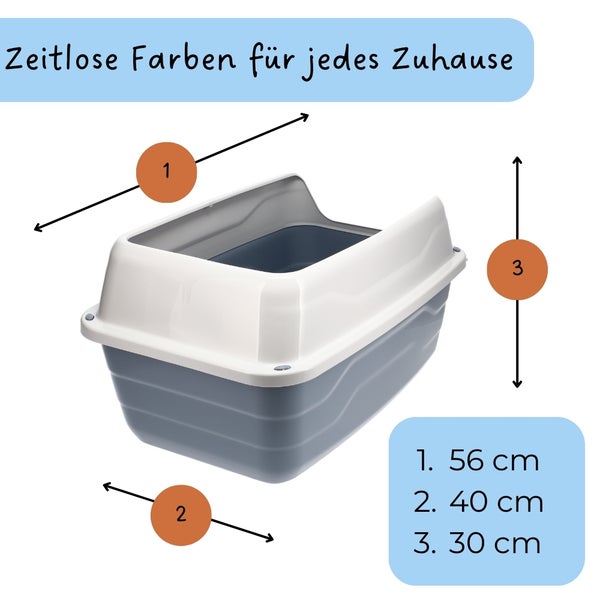 Katzenklo mit den Maßen 56 x 40 x 30 Zentimeter