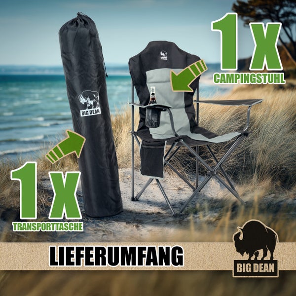 Lieferumfang: Campingstuhl mit Transporttasche von Big Dean