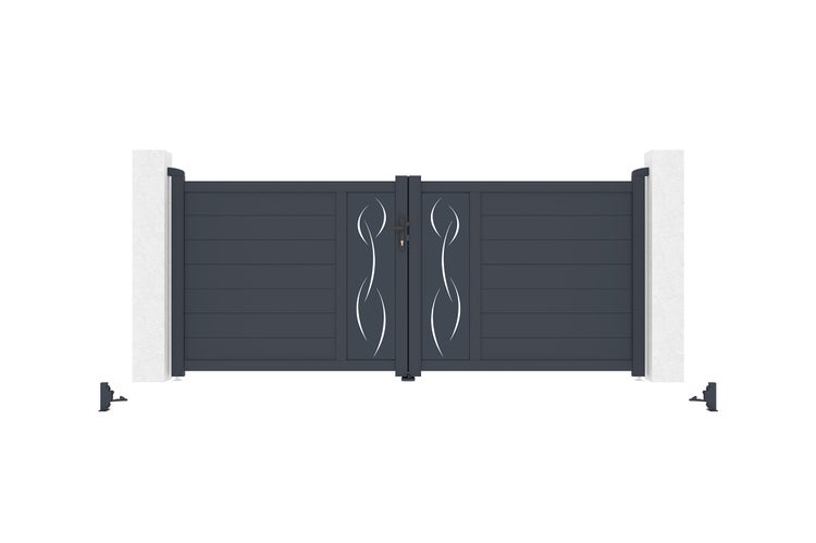 Flügeltor 3m LIFE H.120 graues Aluminium
