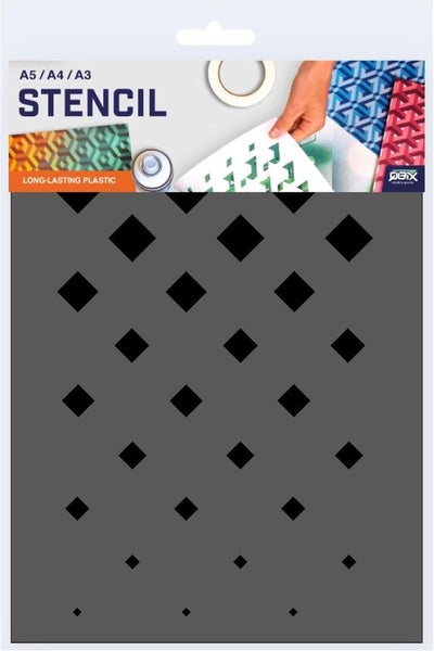 QBIX Diamond Pattern Schablone - A5 Größe - Kunststoff - Schablone