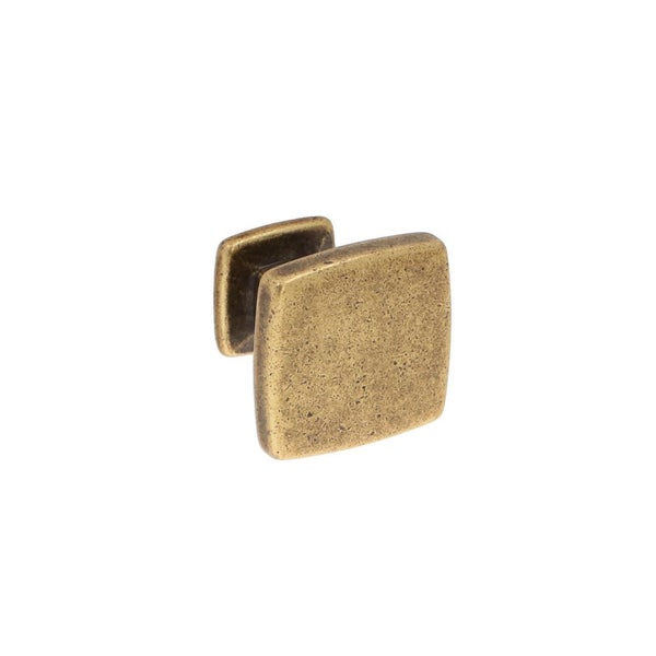Möbelknopf Messing antik Quadrat 28mm (5 Stück)