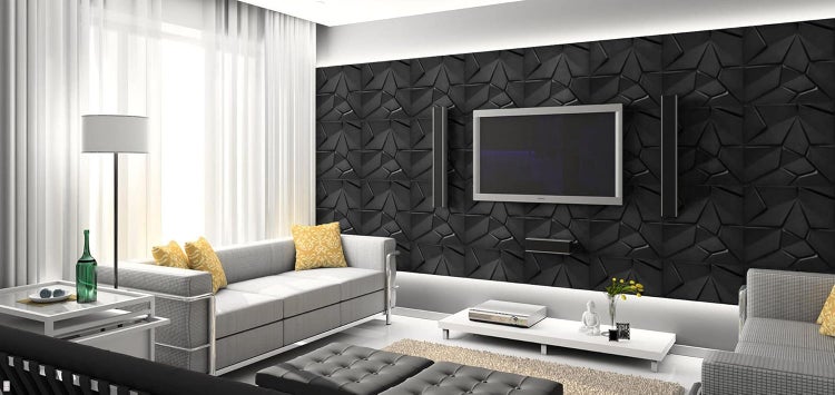 Polystyrol XPS Styropor 3D Paneelen Deckenpaneelen Dekoren 50x50cm 3mm stärke Merkur Schwarz