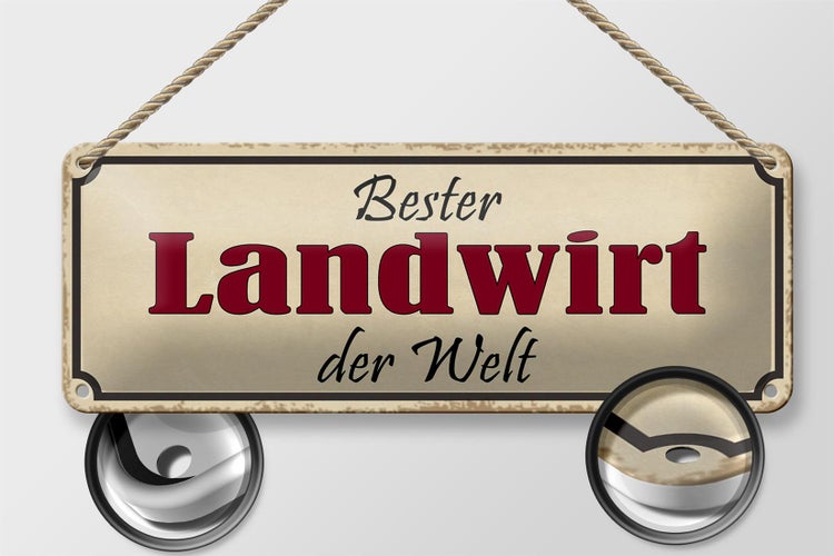 Blechschild Spruch 27x10cm bester Landwirt der Welt Arbeit Dekoration