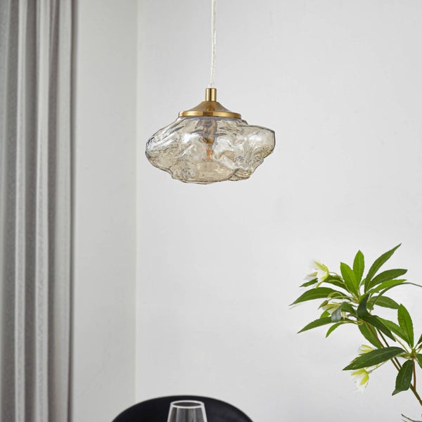 Lindby Pendelleuchte Piatra (Modern) in Creme aus Glas (1 flammig, G9) - Hängelampe Esstischlampe Hängeleuchte Wohnzimmerleuchte