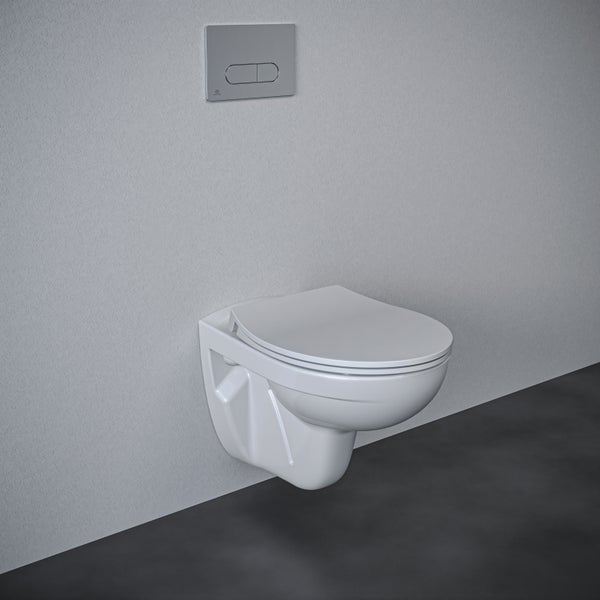 Ideal Standard - Universal WC-Sitz oval, Sandwich Design, mit Absenkautomatik, Abnehmbar, Weiß