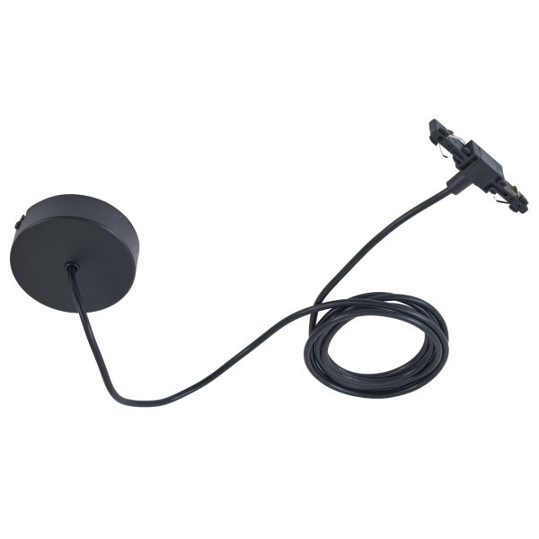 Stromschienen-Pendelaufhängung mit Deckenbaldachin und Zuleitung