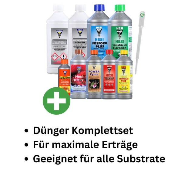 Hesi 9-Teiliges XXL Dünger Set für Cannabis – Komplettstarter-Set mit Blüh Complex, Phosphor Plus & pH-Kontrolle | Für Maximale Blüten & Gesunde Pflanzen | Effiziente Nährstoffversorgung für Starkes Wachstum