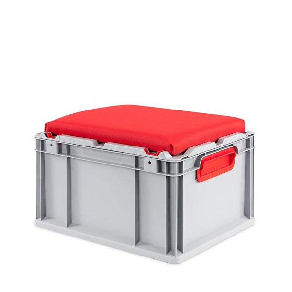 PROREGAL Eurobox NextGen Seat box Rot HxBxT 265 x 30 x 40 cm 20 Liter Griffe Geschlossen Eurobehälter Sitzbox Transportbox