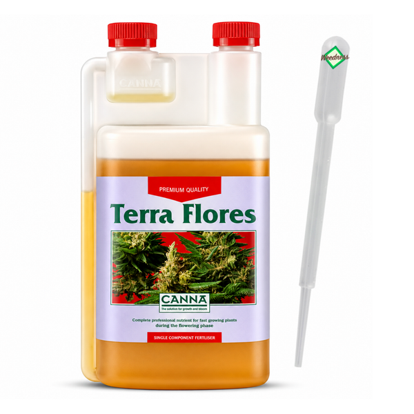 Canna Terra Flores Blumendünger für Pflanzen in der Blütephase in Kunststoffflasche mit Dosierpipette