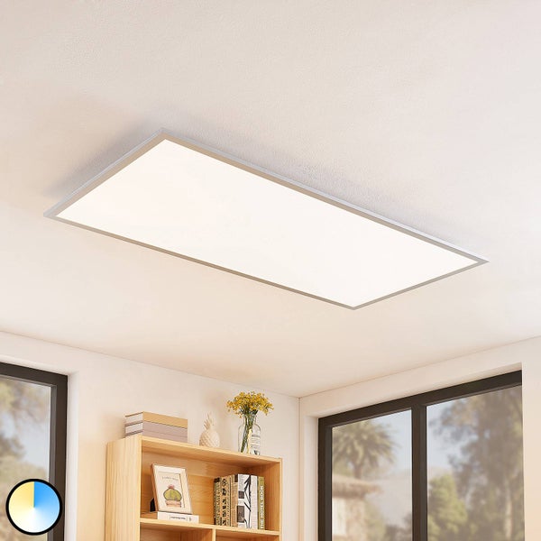 Lindby LED Panel Zento dimmbar mit Leselampe (Modern) in Alu (1 flammig, ) - Bürolampe Deckenlampe Deckenleuchte Lampe Küchenleuchte