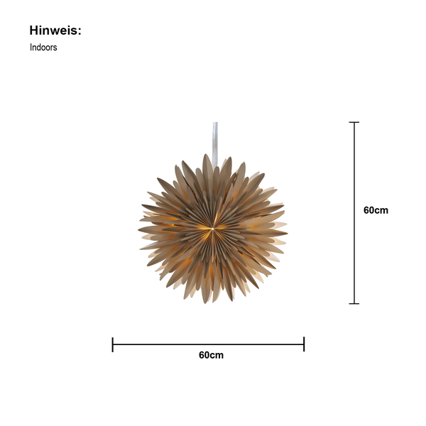 Papierstern zur Dekoration, circa 60 cm Durchmesser, für den Innenbereich