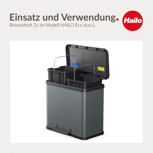Hailo Eco duo L Abfalltrennsystem mit zwei Inneneimern und Tretmechanismus