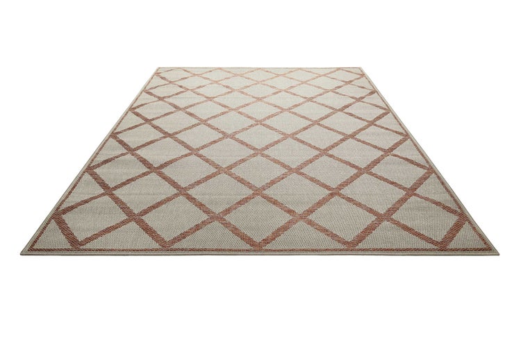 Outdoor Teppich Beige Rot Bergamo Homie Living 133x200 cm