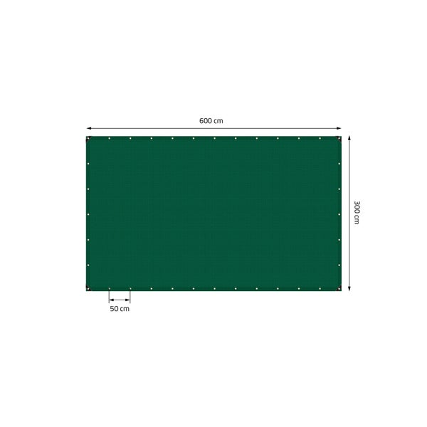 ECD Germany Premium Abdeckplane Gewebeplane mit Ösen, 6x3m 18m², 650g/m², Grün, PVC, Wasserdicht, Reißfest, 10 Haken, LKW-Plane Bootsplane Gartenplane Holzplane, Schutzplane für Gartenmöbel Pool Auto