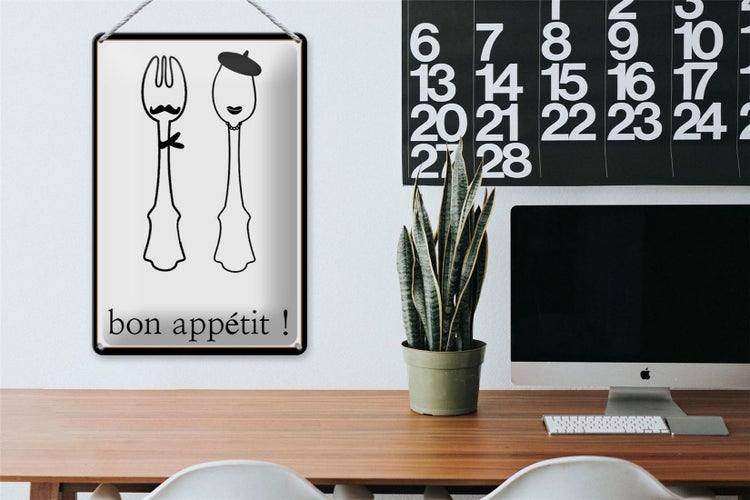 Blechschild Spruch 20x30cm Bon Appetit Schild