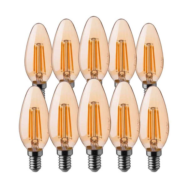 10er Pack E14 LED-Lampen - Bernstein - Kerze - IP20 - 4W - 350 Lumen - 2200K