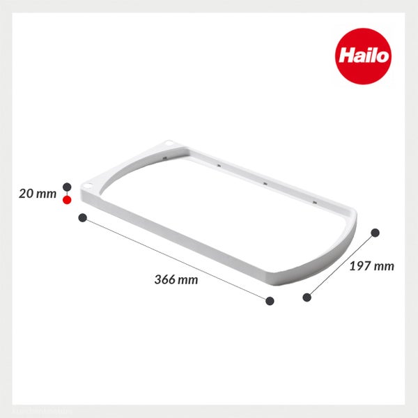 Hailo Montagerahmen für Abfalltrennsysteme mit Maßen von 366 Millimeter mal 197 Millimeter mal 20 Millimeter