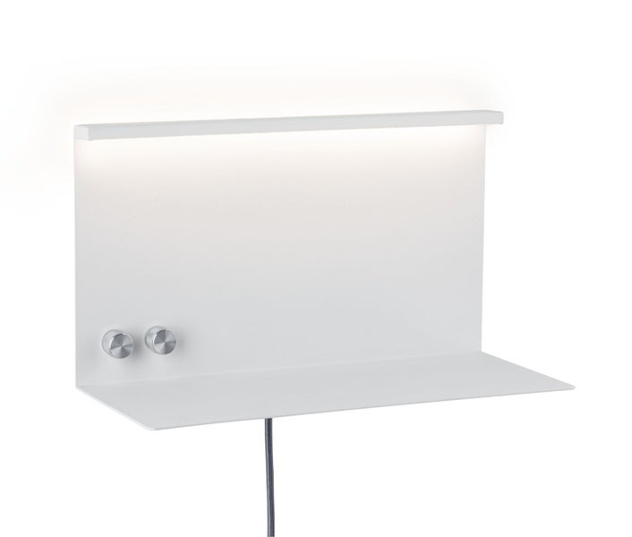 Wandleuchte mit Ablagefläche und LED Beleuchtung aus Metall
