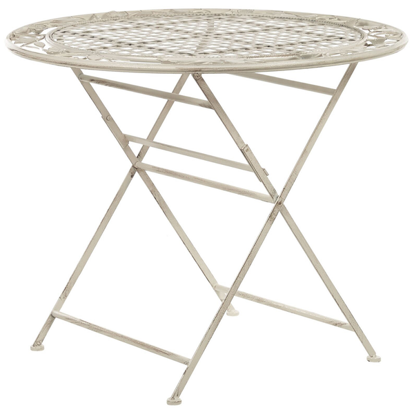 Outdoor Bistrotisch BIVIO 90 cm 90 cm Metall Cremeweiß