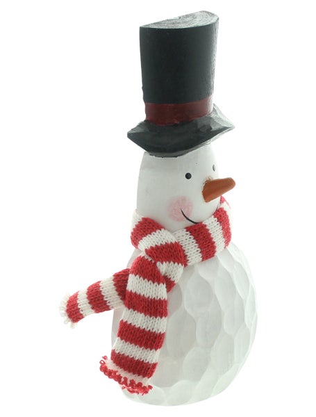 Dekorativer Schneemann mit Hut und Schal