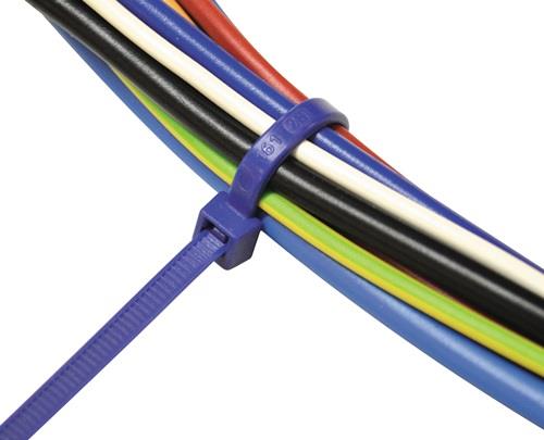 SAPISELCO 100x Kabelbinder Länge 280 mm Breite 4,5 mm blau - SEL.11.425R