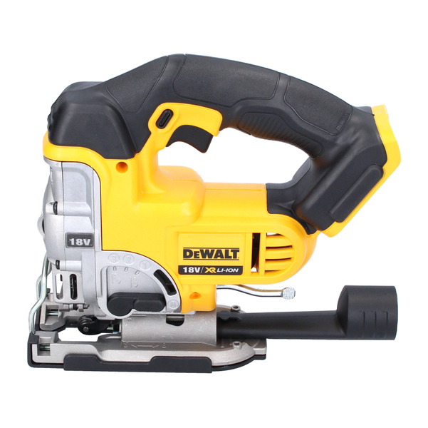 DeWalt 18 Volt Akku-Stichsäge mit ergonomischem Handgriff und verstellbarer Fußplatte.