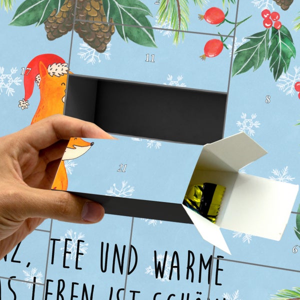 Mr. & Mrs. Panda Befüllbarer Adventskalender Fuchs Weihnachten - Blau Pastell