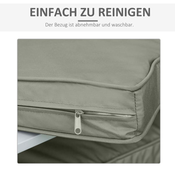 Outsunny 2er-Set Sitzkissen, 56 x 52 cm Stuhlkissen mit Reißverschluss, Stoffbezug, 7cm dick Polsterauflage, waschbar Sitzpolster für Haus, Garten, Auto, Büro, Sofa, Stühle, Dunkelgrau