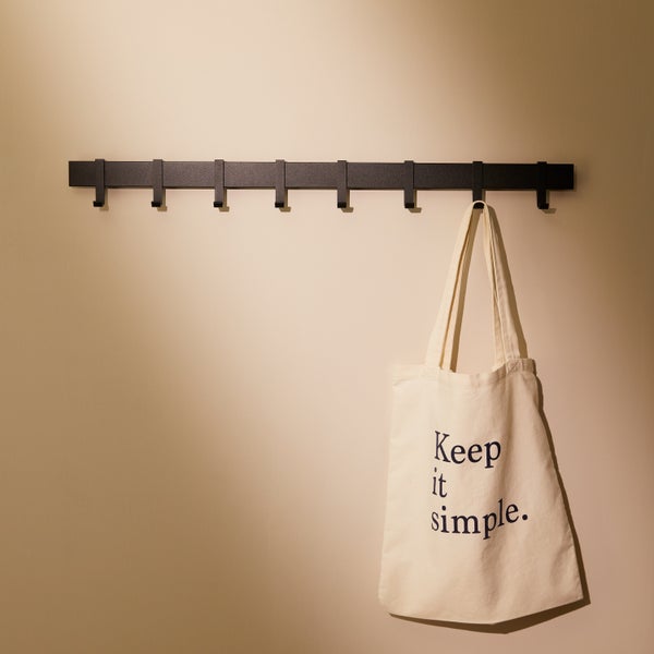 Designfabrik Hamburg Moderne Garderobenleiste  |  Wandgarderobe Schwarz 80cm