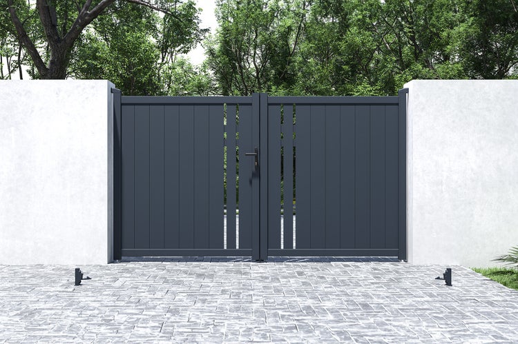 Flügeltor 3m GIONA H.180 graues Aluminium