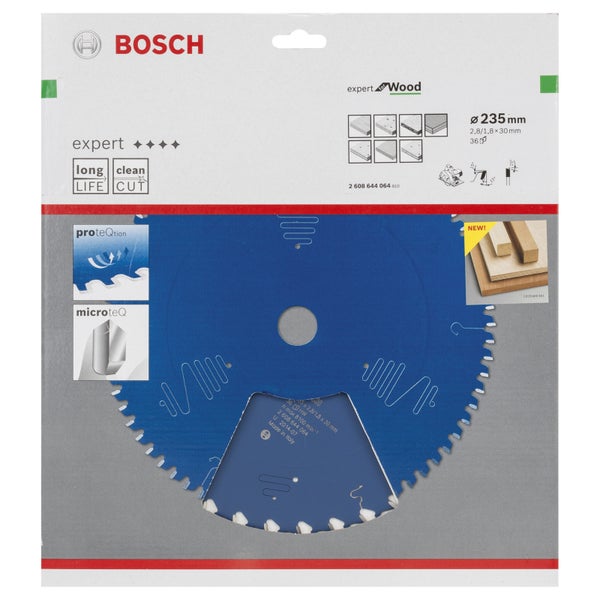 Bosch Kreissägeblatt Expert for Wood für Handkreissägen 235 x 30 x 2,8 mm 36 - 2608644064