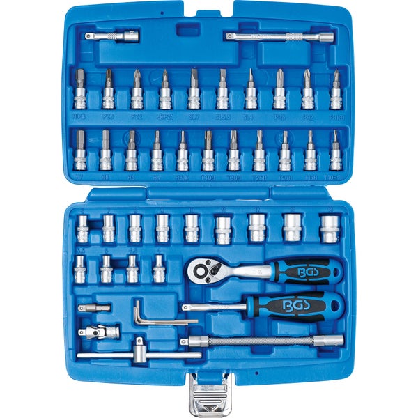 BGS Steckschlüssel-Satz Antrieb 6,3 mm (1/4) 46tlg. - 2146