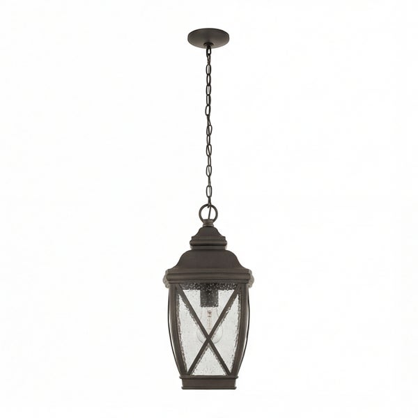 Hängeleuchte mit Kette und transparentem Glas